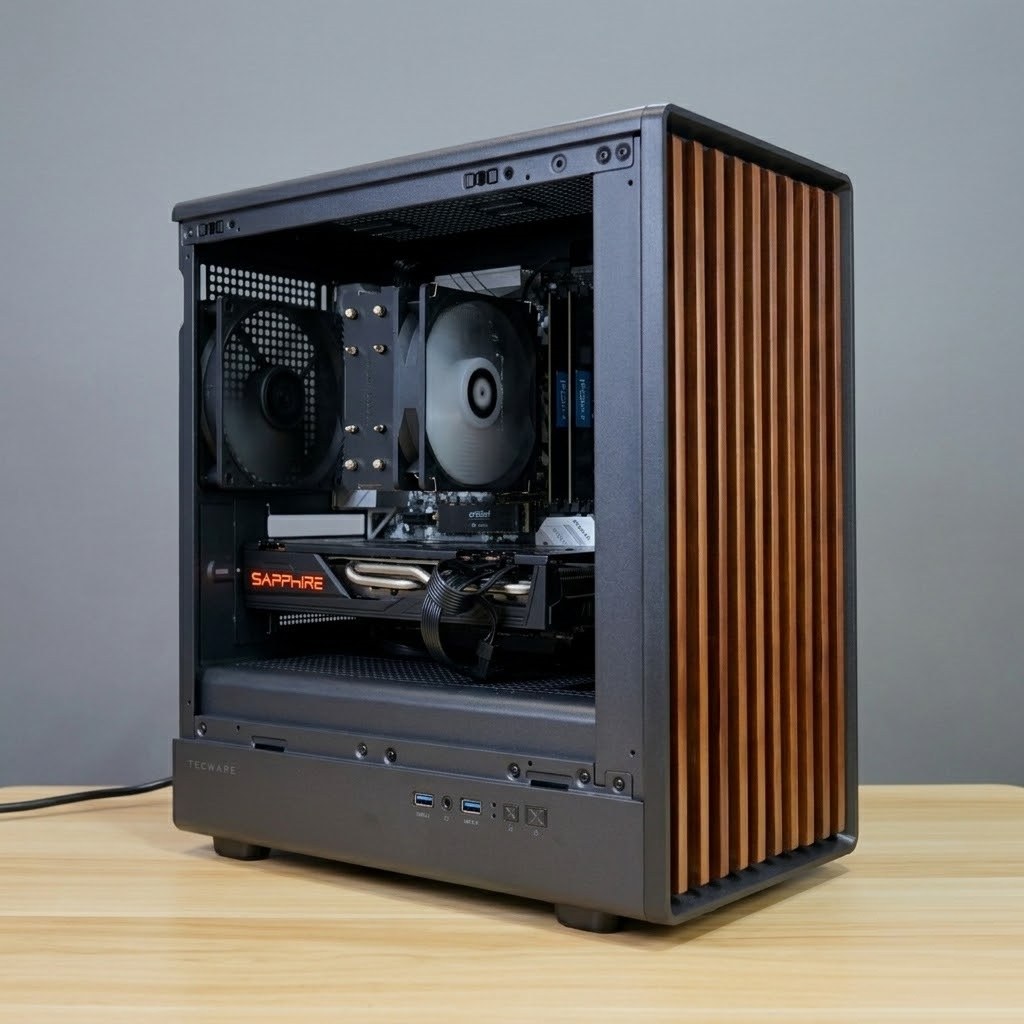 Tecware wood panel RX 6600 XT gaming PC Singapore $600