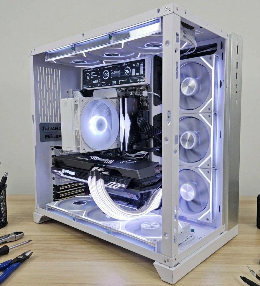 Lian Li custom white RGB RTX 3070 Ti 32GB gaming PC Singapore